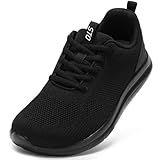 STQ Wide Toe Box Walking Shoes Women Extra Wide Width Tennis Sneakers Comfortable Mesh Arch Support Running Athletic Shoe for Orthopedic Plantar Fasciitis Diabetic Bunions All Black 8