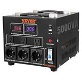 VEVOR Voltage Converter Transformer, 5000W, Heavy Duty Step Up/Down Transformer, Convert from 110 Volt to 220 Volt and from 220 Volt to 110 Volt, with US Outlet EU Outlet 5V USB Port, CE Certified