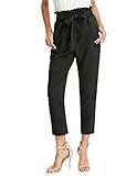 GRACE KARIN Women's Work Business Black Bodycon Long Pants with Belt L Black