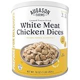 Augason Farms Cooked Freeze Dried White Meat Chicken Dices Can, Emergency Food Supply, Everyday Meals, 15 Servings