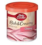 Betty Crocker Rich and Creamy Cherry Frosting, Gluten Free, 16 oz (Pack of 8)