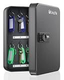 Uniclife 20-Key Steel Key Cabinet, Black Key Box with Combination Lock