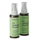 Biopure Hydrogen Peroxide 6 Fl Oz Spray – Convenient Non-Aerosol Spray Bottle with 3% Hydrogen Peroxide| Hydrogen Peroxide 3% First Aid Topical Antiseptic for Minor Cuts and Abrasions (2-Pack)