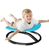 Pterying 21" L × 19" W Large Size Spinning Chair for Autistic Kids, Autism Sensory Products, Sensory Toys Gifts for Kids with Autism & ADHD, Outdoor/Indoor Toys for Kids Ages 4-8, Azure Rounded Shape