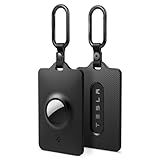 Spigen Air Fit Card Holder Case Designed for Tesla Key Cards with AirTag Slot | Scratch-Resistant | 2pack [2card Holders + 2carabiners+ 4protection Films] (AirTag Not Included)