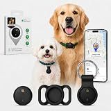 GPS Tracker for Dogs, No Monthly Fee, No SIM Card, Real-Time Location, Safe Zone Alerts, Sound & Voice Reminder, IP68 Waterproof, 7-Day History, 365-Day Battery, iOS Compatible, 1 Pack
