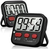 Antonki 2 Pack Digital Timer for Kids, Magnetic Countdown Kitchen Timers for Cooking, Egg, Classroom, Teacher, Exercise, Study, Oven - Battery Included