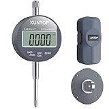 XUNTOP Digital Dial Indicator 1inch/0.0005inch LCD Display Electronic Dial Test Indicator with Rear Cover, Inch/Metric Conversion Dial Test Gauge for Lathe,3D Printer,CNC,Industrial
