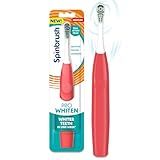Spinbrush New PRO WHITEN Battery Powered Electric Toothbrush for Adults, Medium Bristles, Coral, 1 Count