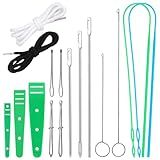 Fedmut Drawstring Threader Tool Set 16PCS with Loop Turner, Bodkin Sewing Tool, Elastic Threader and Hoodie String Drawstring for Jacket, Pants, Sportswear and Hat Threading