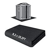 RUNZEG Outdoor Storage Shed Floor Mat, 8.2*10.2FT Waterproof Washable Garden Flooring Pad with Non Slip Backing, Soft Furniture Patio Covering Carport dust Oil Mat-Tool Shed, Storage Shed Not Included