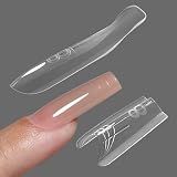 YOKEFELLOW Original Sandwich Nails Dual Forms - 240Pcs Nail Mold for Quick Nails Extension, No Paper Forms Needed, 15 Sizes Plastic Form, Salon Nail Art Tools(W559-Square)