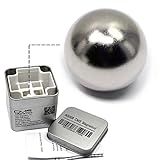 CMS Magnetics 1.26" Neodymium Sphere Magnet - Super Strong Rare Earth Ball Magnet, Large N42 High-Powered Shining Chrome Orb, Stress Relief Desk Gadget & Science Tool in Metal Storage Box