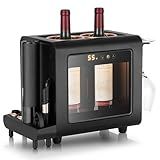 Ca'Lefort Wine Chiller - 46-64°F Precision Control for 2 Standard Bottles (3.6" Dia.), All-in-1 Set Electric Opener & 2 Glasses, Perfect for Red, White, Champagne at Home/Office, Gift for Men & Women
