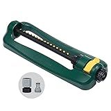 Melnor 65148AMZ Turbo Oscillating Sprinkler, Covers Up to 2,800 Sq. Ft., Adjustable Watering Range, InfinityDrive Turbo Motor, Quick Connect Bundle, Green, Yellow