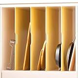 4 Set Trim-to-Fit Wood Tray Dividers for Cabinet, Cookie Sheet Organizer, Multi Layer Embedded Plug-in Board Storage, Cuttable DIY Storage Divider Insert for Kitchen Bedroom Cabinet Closet