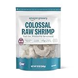 Amazon Grocery, Colossal Raw Shrimp, Tail On, Peeled & Deveined, 12 Oz, Frozen