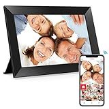BIGASUO Digital Picture Frame, 10.1" Frameo Digital Frame WiFi with 32GB Memory, 1280x800 IPS Touch Screen, Send Photos/Videos from Your Phone Anywhere, Photo Gifts for Parents and Grandparents