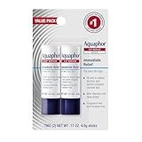 Aquaphor Lip Repair Stick, Moisturizing Lip Balm Pack, Relieves Dryness, 0.17 Oz Stick, Pack of 2