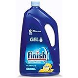 Finish Gel Liquid Dishwasher Detergent, Advanced Deep Cleaning Power Dish Soap, Fights Tough Stains, Dishwasher Soap, Septic Safe Dish Detergent, Lemon Scent, 75oz
