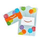 Amazon Physical Gift Card in Mini Envelope - Bright Balloons |Birthday, Graduation, Congrats