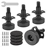 Heavy Duty Furniture Levelers, 4 Pack 3/8"-16 Threaded Leveling Feet Furniture Levelers Table Feet Adjustable Leg Levelers for Table/ Chair/Sofa/Desk/Cabinet/Workbench, Supports 1320LBs-Black