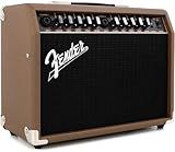 Fender Acoustasonic Guitar Amp for Acoustic Guitar, 40 Watts, with 2-Year Warranty 2x6.5 Inch Speakers, Chorus Effect, Dual Front-panel Inputs, 9.8Dx17.6Wx15.5H Inches, Brown/Wheat