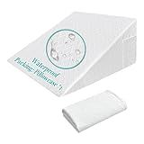 Mistuki Wedge Pillow Case Cover 25x24x12 Bed Wedge Pillowcase Triangle Incline Wedge Pillow Covers for Sleeping Waterproof Pillow Cases Protector with Zipper & Pocket (Waterproof Cover Only)