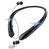PIMAKOI Bluetooth Neckband Bluetooth Headphone,Retractable Headphones with IPX5 Sweatproof & Vibration Calls for Running, Gym, and Workouts