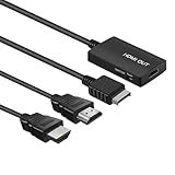 TNP PS2 HDMI Adapter Converter with 720p/1080p Switch – AV to HDMI Adapter Cable for PlayStation 2 & PS1 Console – All-in-One Audio Video Output – HD Upscaler with HDMI Cable Included