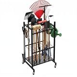 Garden Tool Organizer with Wheels, Garage Tool Organizer for Garage Storage