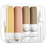 Mrsdry 16 Pack Travel Bottles Set, TSA Approved Leak Proof Silicone Squeezable Containers for Toiletries, Refillable Travel Accessories for Conditioner, Shampoo, Lotion & Body Wash Accessories