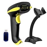 NADAMOO Wireless Barcode Scanner Compatible with Bluetooth, USB 1D Bar Code Reader for Inventory Management, Work with Windows/Mac OS/Linux Computer, Made for iPhone, iPad, and Android