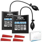 eSynic 2 Pack Air Wedge Bag Kit – 300lbs Heavy-Duty TPU Door Lifting Tool with Quick-Release Valve & 4 Plastic Wedges 2.4" Lift Height Durable Wedge Bag– Perfect for Door/Window Furniture Installation