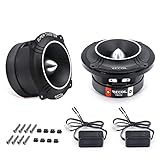 RECOIL TW250 High Compression Car Bullet Super Tweeters, 1-Inch High Temperature Kapton Voice Coil, Aluminum Frame and Diaphragm, 400 Watts Max, 200 Watts RMS, 4 Ohms, Pair