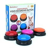 Gelabur Set of 4 Dog Buttons for Communication, Voice Recordable Buttons for Classroom, Dog Training Talking Buttons Starter Set, Pet Easy Speaking Buttons Tools