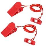 NQEUEPN 2pcs Treadmill Magnet Safety Key, 1,57x0,59in Magnetic Safety Switch Universal Treadmill Emergency Stop Magnet for Treadmills Running Machines (Rectangle)