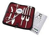 Set of 6 pcs Diagnostic Reflex Percussion Kit - Taylor Hammer, Body Measuring Tape, Tuning Fork Set, Bandage Scissors 5.5", Snellen Eye Chart w/Case (Stainless Silver)