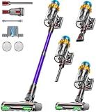 Cordless Vacuum Cleaner, 650W 55KPA 75Min Powerful Vacuum Cleaners for Home, Self-Standing Stick Vacuum Cordless Rechargeable/ Anti-Tangle/OLED Screen/1.8L Cup for Home Pet Hair/Carpet/Hardwood Floor