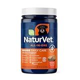 NaturVet All-in-One Senior Dog Daily Care Supplement, 8-in-1 Support Dog Soft Chews for Mobility, Skin, Heart, Teeth, Cognition, Eyes, Hickory Smoked Bacon Flavored Pet Supplement for Dogs, 60 Count