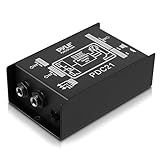 Pyle Premium Direct Injection Audio Box - 2.36" x 4.09" Passive DI Unit Hum Eliminator w/ Input Attenuator to Connect Guitar & Bass, 1/4'' Impedance Transformer Connector to Balanced & Unbalanced XLR