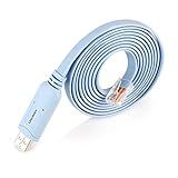 OIKWAN USB Console Cable,USB to RJ45 Console Cable for Cisco Routers/AP Router/Switch Windows, Mac, Linux(1.8m,Blue)