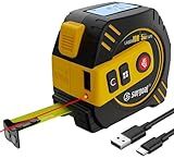 2-in-1 Laser Tape Measure 262ft – Digital Measuring Tape with LCD Display, Rechargeable Smart Tape Measure with Distance, Area & Volume Measurement, USB Charging – Construction & DIY Use