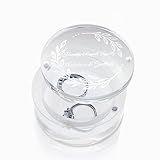 EIFLR Engraved Wedding Ring Boxes for Ceremony Acrylic Ring Bearer Box for Wedding Proposal Engagement (Round B)