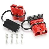 BUNKER INDUST 175A 1/0AWG Battery Quick Connect Wire Harness Plug Kit Battery Cable Quick Connect Disconnect Plug for Winch Auto Car Trailer Driver Electrical Devices,2 Pcs,Red