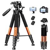 Victiv Tripod, 74” Camera Tripod for Cell Phone with Phone Holder, Orange