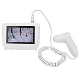 FOKH Skin Hair Analyser,5 in 50X/200xLens LCD Digital Microscope Rechargeable Portable Scalp Detector Scanner Professional Scalp Hair Follicle Oil Moisture Magnifying Detector Skin Pigment Tester,US