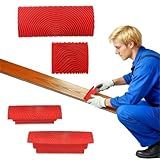 King Origin 4pcs Wood Grain Tool Set - 4 Inch Rubber Paint Rollers for Realistic Wood Texture | DIY Faux Wood Look on Desk/Door/Floors | Durable & Washable Graining Tools