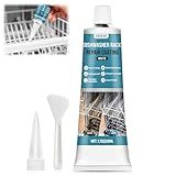 JAOJAO Dishwasher Rack Repair Coating, White Dishwasher Rack Repair Kit Professionally Restored Durable Long-Lasting Waterproof Safe Formula High and Low Temperature Resistant Easy to Operate, 50ml