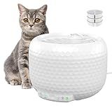 Smart Cat Water Fountain - Red Dot Award 2025 Winner, 62oz/1.8L Automatic Pet Water Fountain with Ultra Quiet Pump, Cat Water Dispenser with Two Flow Modes, Includes 3 Filters (White, ABS)